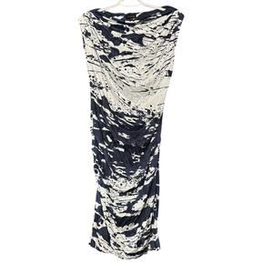 Escada Navy and White Abstract Mini Dress